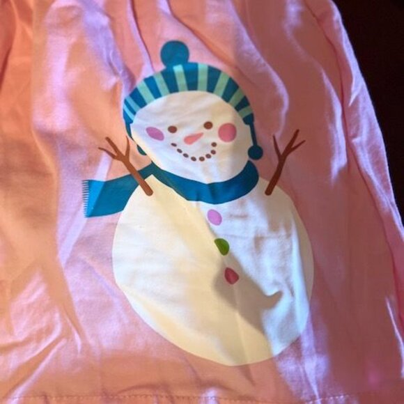 Christmas Snowman Toddler pink Outfit With Scarf Set festive print - Picture 3 of 5